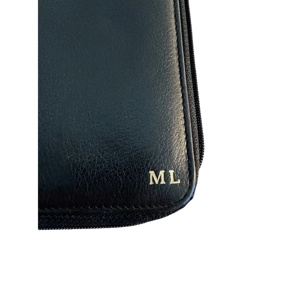 Tumi Leather Zip‎ Around Travel Organizer Wallet Men's Accessory Monogrammed ML